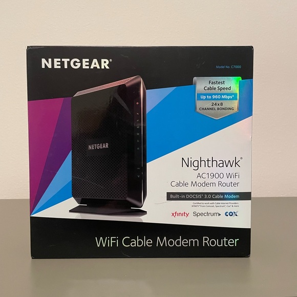 NETGEAR Nighthawk AC1900 Wifi Cable Modem Router - Picture 1 of 5